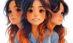 a very pretty girl looking at something while standing with another girl
