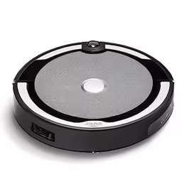 this robot cleaning a small white surface with grey background