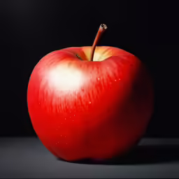a red apple with an artistically colored image