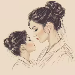the two beautiful women are drawn in pencil