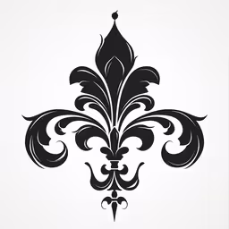 an ornate design on white background,the ornamental pattern is a stylized design