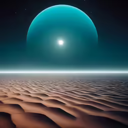 an alien planet is shown with a sky background