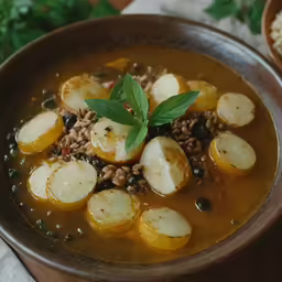 there is a bowl that has food in it