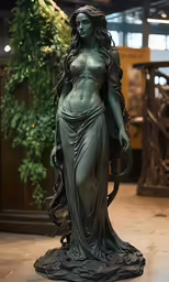 a statue that is in a building