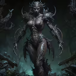an image of a female elf wearing chains