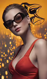 a woman wearing some very unique eyeglasses