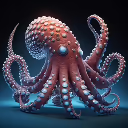 an orange octopus sitting next to a computer screen