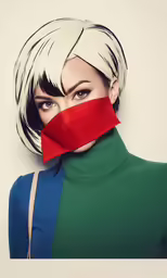 an ad for an australian fashion label featuring a woman with hair taped back