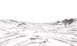 a drawing of the top of a mountain looking at it