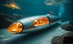 an underwater pod floating on top of the water