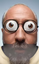 the man has his face covered by eyes