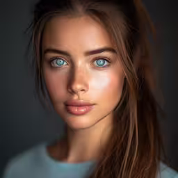 an image of a beautiful young woman with blue eyes,a very attractive lady with very long hair