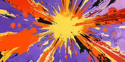 a colorful painting of red, yellow, and purple paint