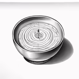 the reflection of a bowl of water on the counter