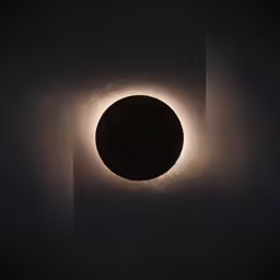 the eclipse seen from the moon in the dark night