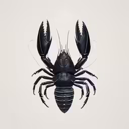 a drawing of a black lobster on a white background