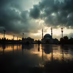 an image of the setting sun behind the clouds