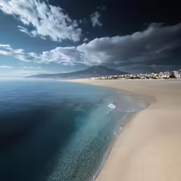 an image of an empty beach in the afternoon