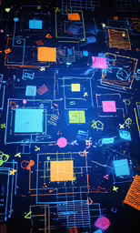 abstract image of various colored shapes