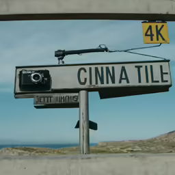 a road sign with a camera attached to it