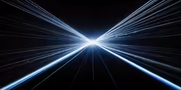 a photo looking up at beams in the air with light streaks