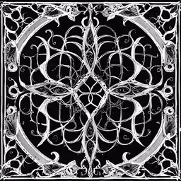 an ornate, black and white pattern,an art nouveau design with swirly patterns in black and white