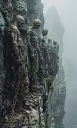 this looks like aliens on top of a mountain