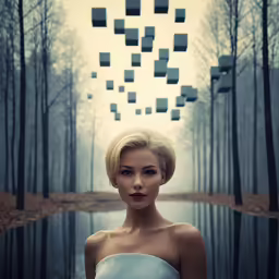 an image of a beautiful woman in the woods