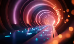 a large tunnel with a long hallway