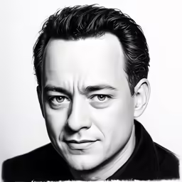 a black and white photo of a man with big eyes