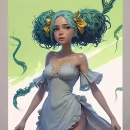 a doll with very large breasts wearing a dress