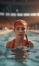 a woman with braid hair in the water