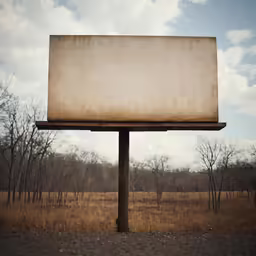 an old billboard with a sky background