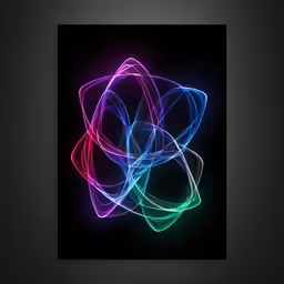 a black background and a colorful line of neon colored art