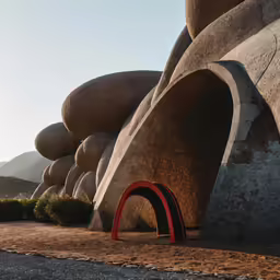rock formations stand in front of large rocks