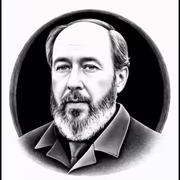an old black and white portrait of a man with beard