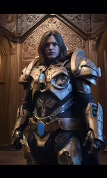 a man dressed in armor with big boots