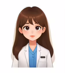 the girl with brown hair wearing white blazer jacket and blue shirt