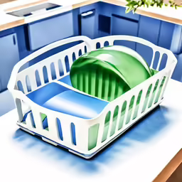 the dish drying rack on top of the table