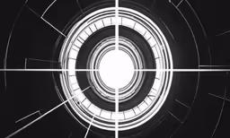the back side of a building in the center of a circular window