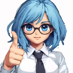 this is an anime girl with blue hair
