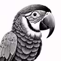 a black and white image of a bird