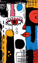 an abstract art piece that is colorful