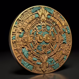 a golden, decorative dish in the shape of a circle