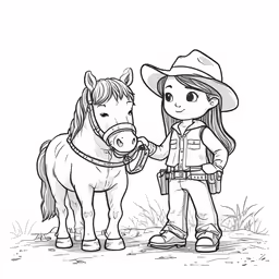 coloring pages to print children with a horse