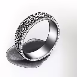 the engraving on this ring features intricate designs