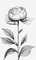 a flower with a few leaves on it,an image of a flower with leaves on it