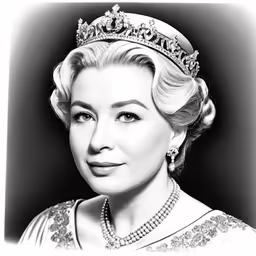a vintage portrait of the queen in the crown