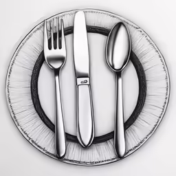 a plate with some forks and spoons on it