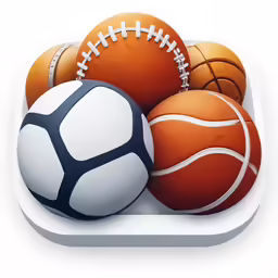 four different sports balls in a white dish